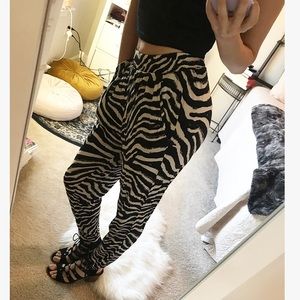 h&m zebra pants